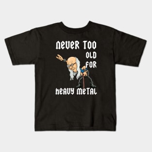 Never too old to rock - classic heavy metal design Kids T-Shirt